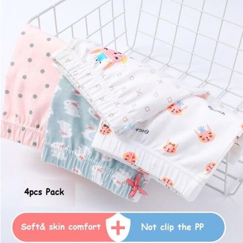 Girls Level A Standard Panties Childrens 95%Cotton 5%Elastane Cute Green Print Comfortable Boxer 110-160cm 4pcs/pack 2pcs/pack