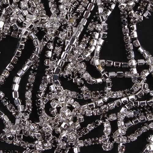ZOTOONE SS10 1Y Black Gray White Rhinestones for Clothing Stones Crystals Cup Chain Rhinestone Trim Sew on Ornament Accessories