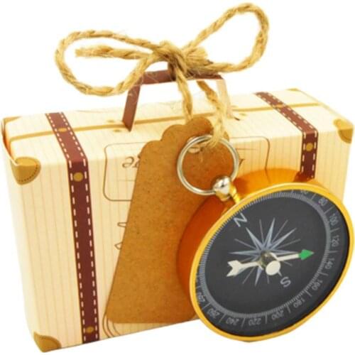 Wedding Party Supplies Baby Shower Candy Sweet Gifts Box with Compass Pendant