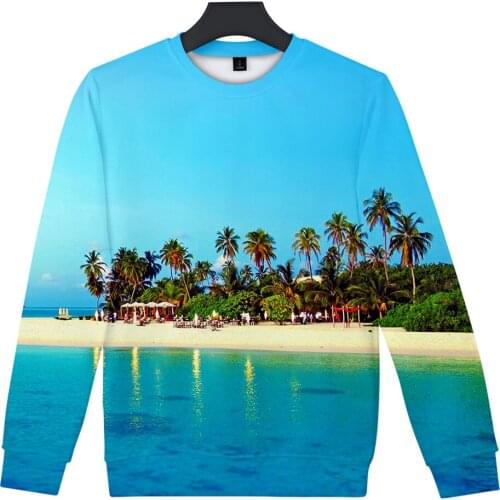 Ocean Beautiful Seaside View Coconut Tree 3d Sweatshirt for Men Women Kids Girls Clothing Clothes Long Sleeve Hoodies Jacket