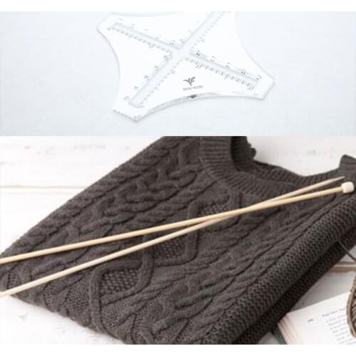 Knitting Gauge Converter Knit Counter Weaving Ruler Density Ruler For Knitting Works Crafts Sweater Knitting Tools