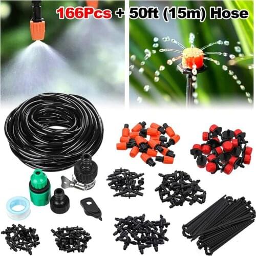 15M Outdoor Misting Cooling System Kit For Greenhouse Garden Patio Waterring Irrigation Terrace Mister Line System Sprinklers