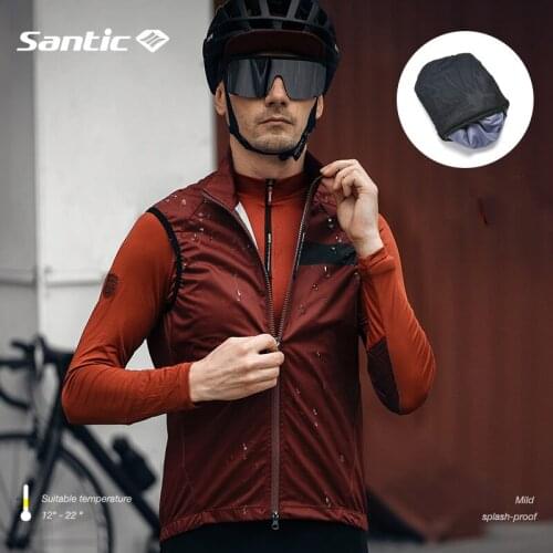 Santic Top quality lightweight windproof cycling wind vest outwear