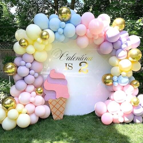 Macaroon balloon garland arch kit, baby shower girl baptism happy birthday party decoration adult wedding supplies