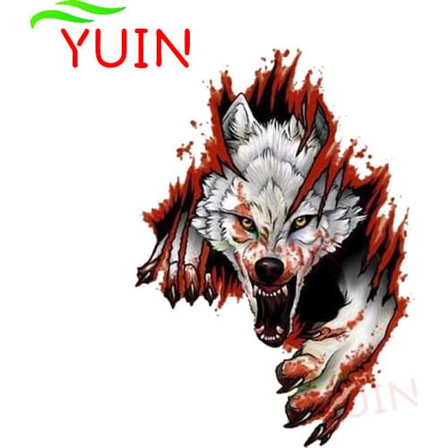 Funny Angry Wolves Car Sticker Personality Motorcycle Cars Accessories Animal Decals Fashion PVC Window Waterproof Decal 15*11cm