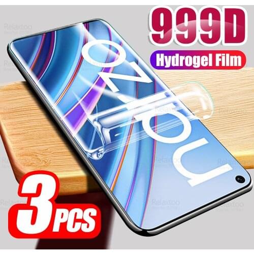3pcs Full Curved For Oppo Realme Narzo 30 Hydrogel Film Screen Protector Realmy Realmi Narzo30 4G 6.5" Protective Film Not Glass