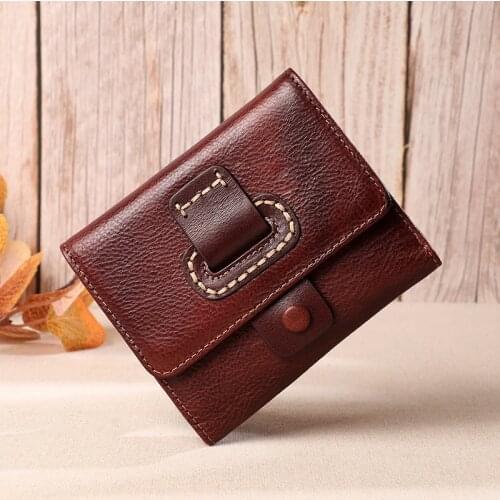 Wallet Womens Purse Wallet Card Holder Female short Purse Tri-fold Female Small Wallet Coin Purses Women Button Purse Vintage
