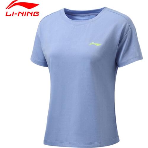Li-Ning Women Running Short Sleeve Top AT DRY Regular Fit 92%Polyester 8%Spandex Reflective LiNing Sports Gym T-shirts ATSR252