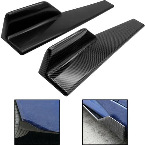 1Pair 45cm Black /Carbon Fibe Bumper Modified Rocker Anti-Scratch Winglet Wings Car Wide Body Side Skirts Splitters Accessories