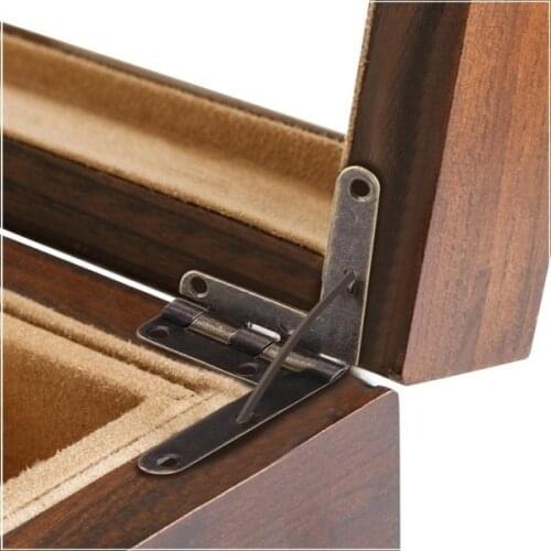 10pcs Angle Wooden Box Supports Hinge for Small Wooden 90 Degree 30X33mm Jewelry Wine Case Watch Box Wood Wine Box
