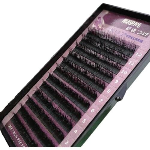 12 Rows Mink Soft Thick Individual False Eyelash Extension, 9mm Curle Black Natural Planting Fake Lashes Makeup Big Sale