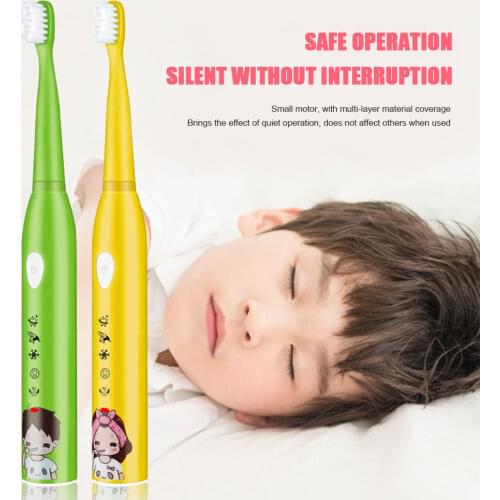 5 Modes Sonic Electric Toothbrush Children USB Rechargeable Cartoon Waterproo Teeth Tooth Brush with 4 Replacement Heads for Kid