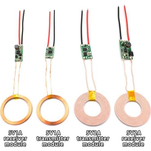 5V 1A/2A Wireless Power Supply Module Wireless Charger Module Transmitter Receiver Terminal Circuit Board Module for DIY Phone