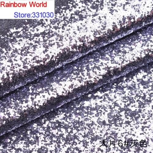 6# gray Thick Shiny Vinilic Sequin PU Leather fabric with paillette for DIY wedding decotate KTV hotel Garment(100*138cm)