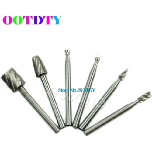 6pcs/lot HSS Routing Router Grinding Bits Burr For Rotary Tool Dremel Bosch Mini APR3_10