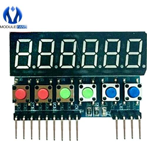 6 Digit TM1637 LED Display Module with Button Switch for Arduino LED Indicator Board