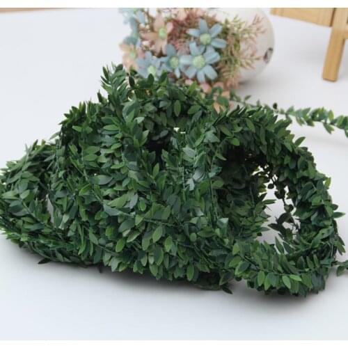 7.5M Silk Garland Green Leaf Artificial Iron Wire Flower Vine Rattan For Wedding Party & Car DIY Chic Decoration P10