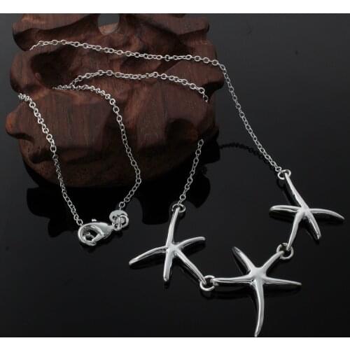 925 Sterling Silver Popular Beautiful fashion Elegant charm chain star lovely 45cm hot Necklace luxury jewelry