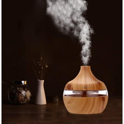 Wood Grain Essential Oil Aromatherapy Diffuser USB Charging Home Air Humidifier Purify Soothing LED Night Light Mist Maker