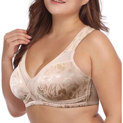 VOGUE SECRET Women Bra Embroidery Plus size B C D E F G Cups 34 36 38 40 42 44 46 Lace Bralette Everyday Bras For Women
