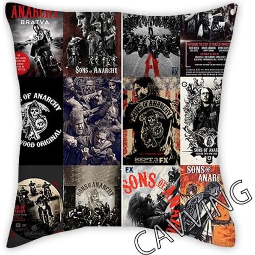 Sons of Anarchy 3D Printed Polyester Decorative Pillowcases Throw Pillow Cover Square Zipper Pillow Cases Fans Gifts G02
