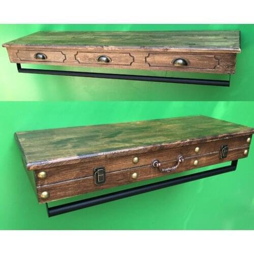 Clothing store solid wood display stand. Wall-mounted hanger .. Childrens clothing store clothing shelves006