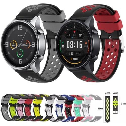 For Xiaomi Color Watch Mi Smart Watch Color Strap Bracelet Watchband 22mm Silicone Watch Band Replacement Wristband