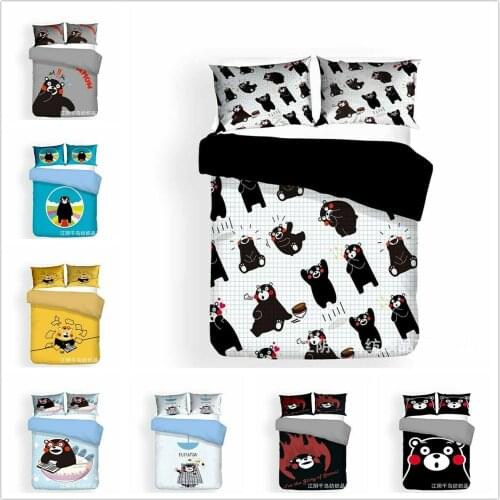 Kumamon Home Textile Pillow Case 3D Bed Linen Duvet Covers Comforter Bedding Sets Bed Set Home Decor Bedding