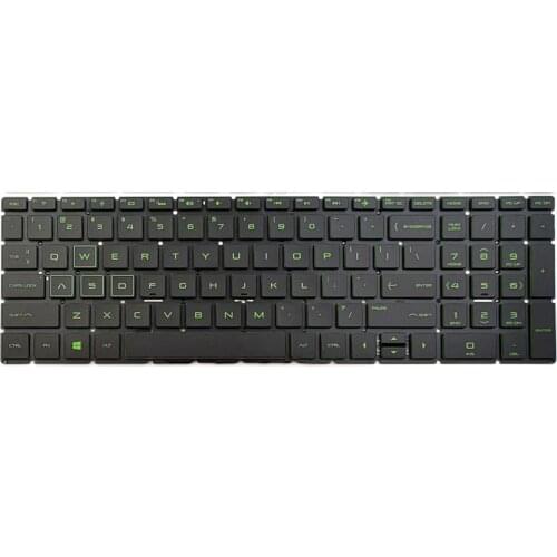 US Language Keyboard Green Backlit PC Replacement Supplies for Gaming Pavilion 15-CX Series 15-CX0010CA 15-CX0020NR 15-CX0030NR