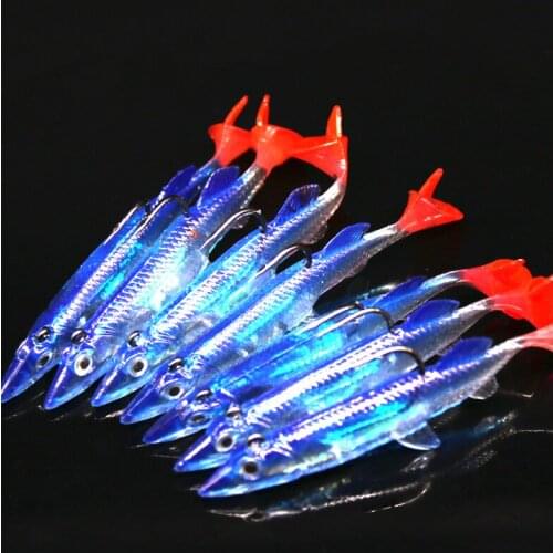 Luya soft bait single hook package lead fish 6g fish-shaped lead hook perch bionic bait fishing tool fishing bait