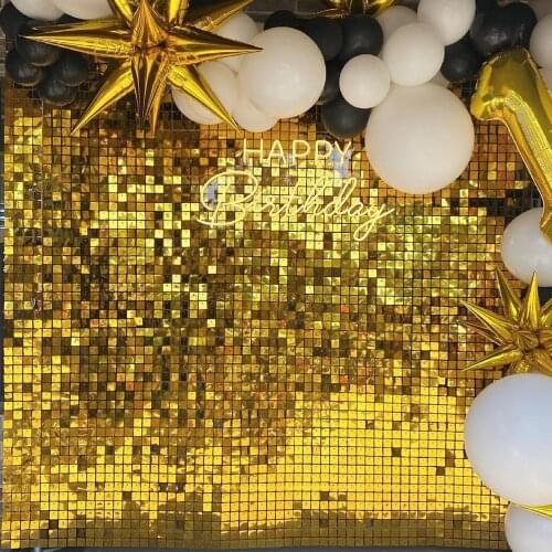 Shimmer Backdrop Wall Sequin Panel Gold Sparkly Indoor Outdoor Birthday New Year Wedding Party Decoration Photo Booth Event 3D