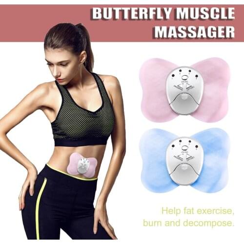 New Mini Electronic Body Muscle Butterfly Massager Slimming Vibration Fitness Professional Health Care Two Colors Available