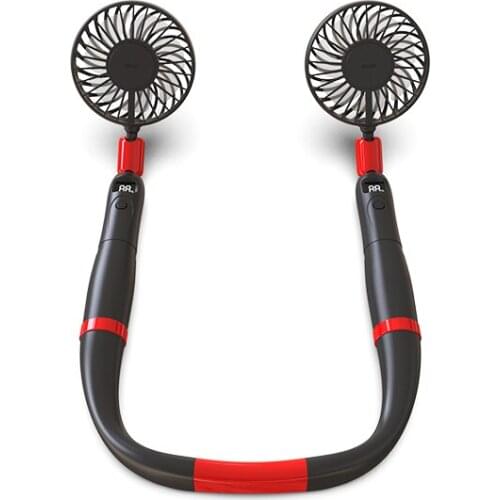 1 Pcs Lazy Men Neckband Cooling Fans USB Rechargeable Dual Fan 360 Degree Rotating Portable Summer Cooling Fan Accessories