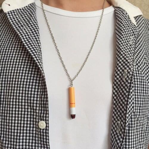 Hip Hop Cigarette Necklace Set Men Women Humor Creative Fun Chain Fashion Classic Clothes Accessories New Couple Gift Jewelry