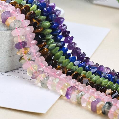 Natural Stone Diamond Shaped Faceted Loose Spacer Beads For Jewelry Making DIY Accessorries Beads For Bracelet Lapis Lazuli