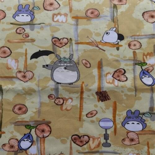 Cartoon Totoro Print 100% Cotton Fabric for Boy Clothes Hometextile Cushion Cover Backpack Face Mask Scarf Needlework DIY