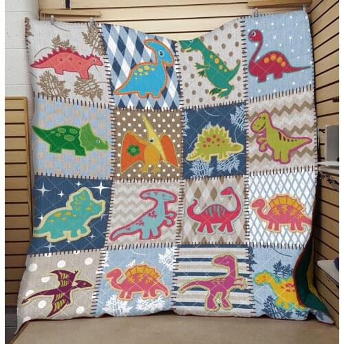 Cartoon Dinosaurs Quilt Artistic Cute Comfortable High End Kids School Adults Bed Autumn Summer Quilt Dropshipping