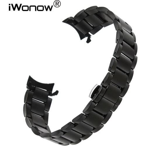 Curved End Stainless Steel Watchband 18 20 22mm for Maurice Lacroix Pontos Masterpiece Watch Band Butterfly Buckle Wrist Strap