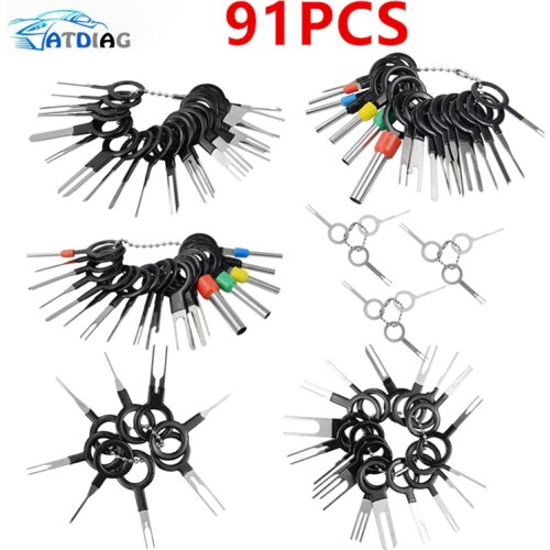 91pcs Car Terminal Removal Electrical Wiring Crimp Connector Pin Extractor Kit Car Electrico Repair Hand Tools