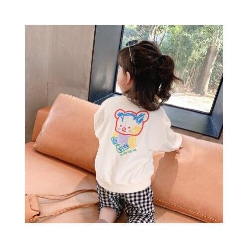 Girls' Sweatshirt 2021 Korean Spring New Childrens Cartoon Sweatshirt Baby Korean-style Loose Tops Toddler Boys Letter T Shirt