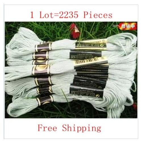 Wonderful Cross Stitch Embroidery Thread Total 2235 PCS Similar DMC Thread 8m Long, 6 Share Free Shipping
