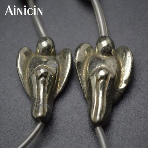 10beads High Quality Natural Pyrite Fine Carved 16x25mm Angle Beads Fashion Jewelry Making Materials