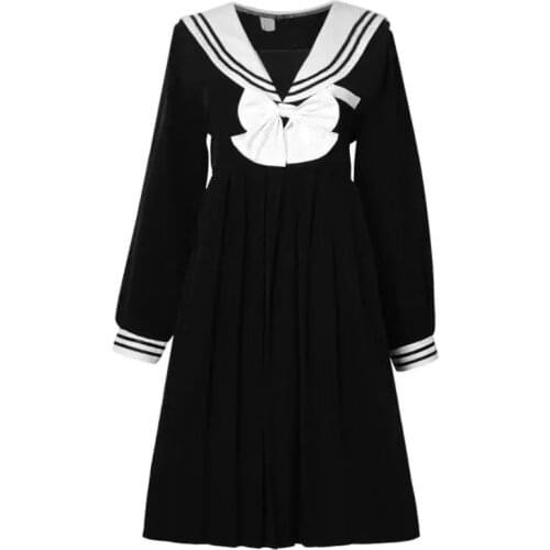 Summer Girl Navy Collar Japanese Style Long Sleeve Dress Women Sailor Jk Suit High School Uniform Kawaii Anime Cosplay Costumes