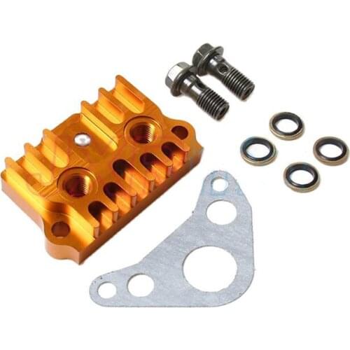 Gold 65MM CNC Oil Cooler Adapter Plate 50-125CC Pit Dirt Bike ATV Z50 Motorcycle