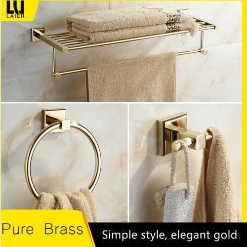 Gold style Bathroom Accessories Towel Bar Paper Holder Toothbrush Holder Bath Towel ring Bathroom hardware set