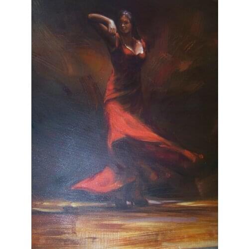 100%Handmade Flamenco Tango dance painting Salsa, Spain, art, decor, decoration