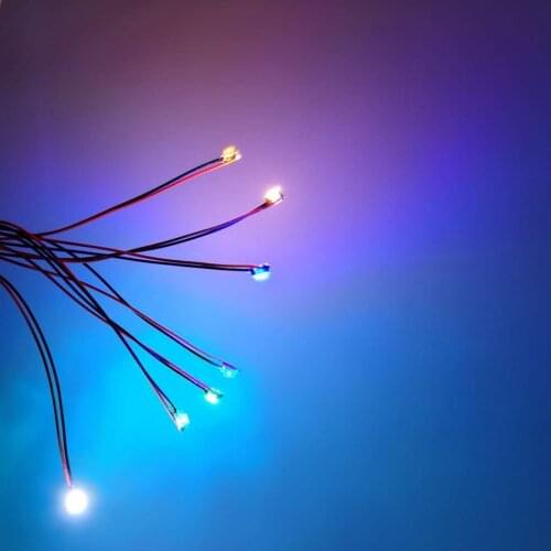 20Pcs SMD Light 1206 Pre-welded 3V 300mm M-icro Litz Wired Leads S-MD L-ED Lamp DIY Model Material Light (0.34mm OK wire)