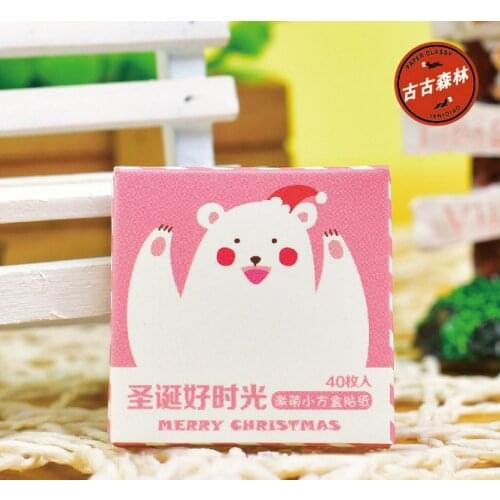 40pcs/box Merry Christmas Bear Decorative Sticker Diary Album Label Stickers DIY Stationery Stickers Gift