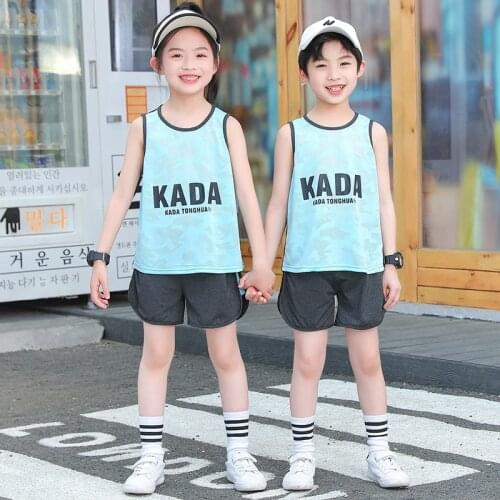 Children Sports Vest +Shorts Basketball Uniform 2021 New Summer Quick-drying Clothes For Boys And Girls Suits For 4 6 8 10 12 Y