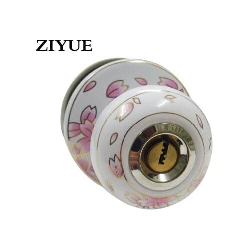 Free Shipping Romantic Cherry Door Lock European Garden All Ceramic Ball